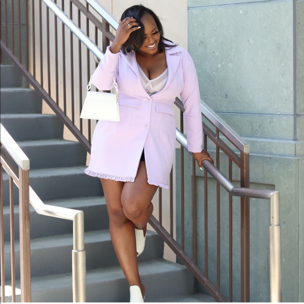 Purple blazer dress
